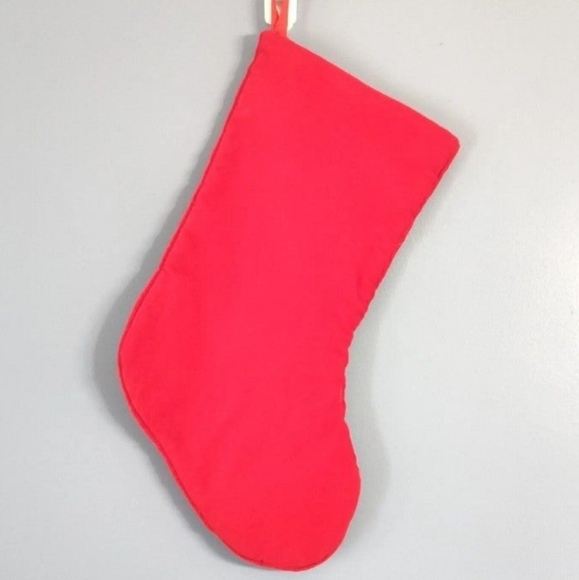 Vintage Velvet Embroidered 16" Christmas Stocking w/ Santa, Angel & Snowman - Picture 2 of 2